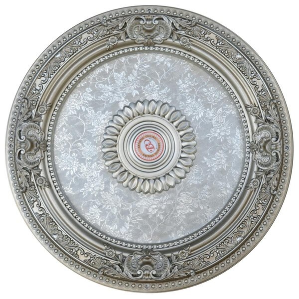 Petite Round Champagne Ceiling Medallion, Silver